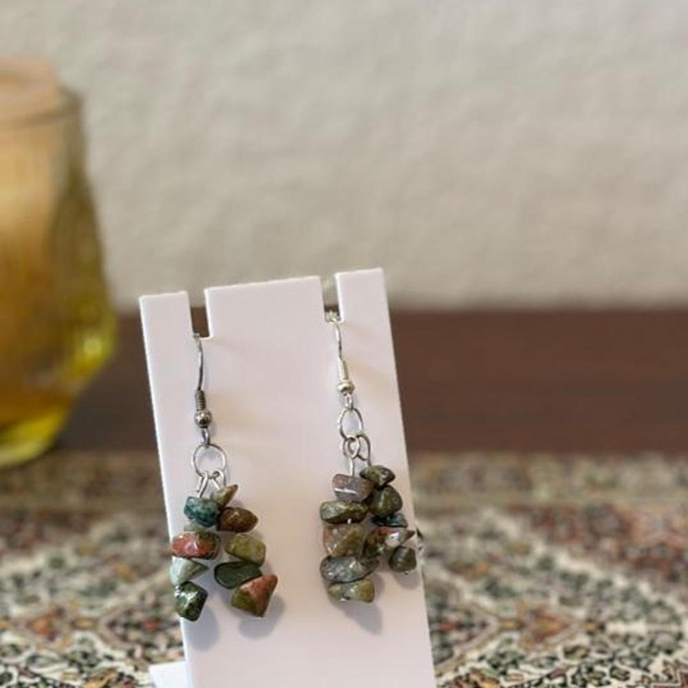 Handmade Unakite Gemstone Earrings